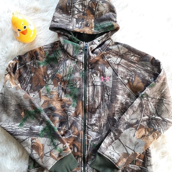 Under Armour Women's loose Camouflage fleece full-zip hoodie jacket Size M - Picture 2 of 8